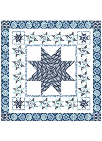 Happy Bird Blue by Heidi Pridemore   /53"x53"