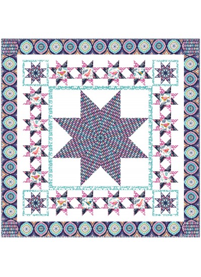 Happy Bird Multi by Heidi Pridemore   /53"x53"