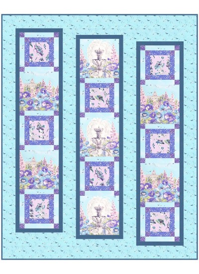 Haute Couture Blue Quilt by Christine Stainbrook /60"x75"