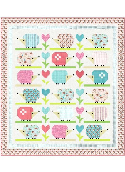 Hedge Hugs Pink Quilt by Wendy Sheppard /61"x68"