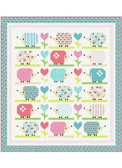 Hedge Hugs Blue Quilt by Wendy Sheppard /61"x68"