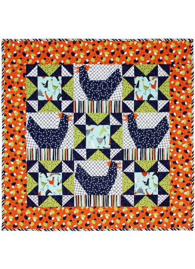 Just us Chickens Quilt by Swirly Girl Design /32x32"