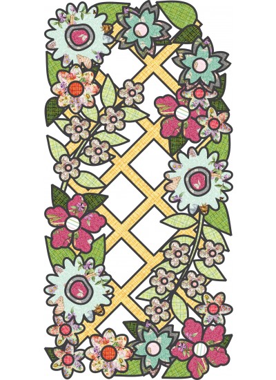 Lacy Bloom Quilt by Fat Quarter Gypsy / 18"x36"