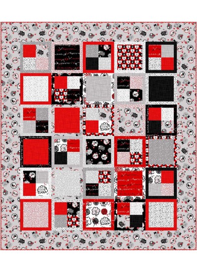 Four Patch Quilt by Swirly Girls Design /62"x72" (fat Quarter Friendly)
