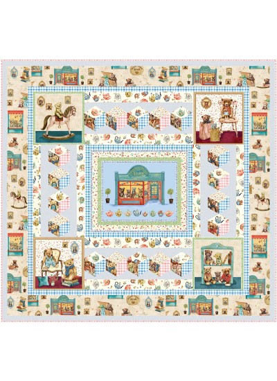 teatime for teddies Much loved bear Quilt by marsha evans moore /553.5"x51" -free pattern available in september