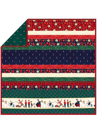 Nutcracker - MINKY Strip Quilt /58"x58"