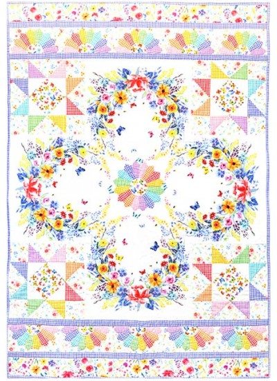 Of Gardens and Wreaths Quilt by Marinda Stewart / 41.5x58.5"