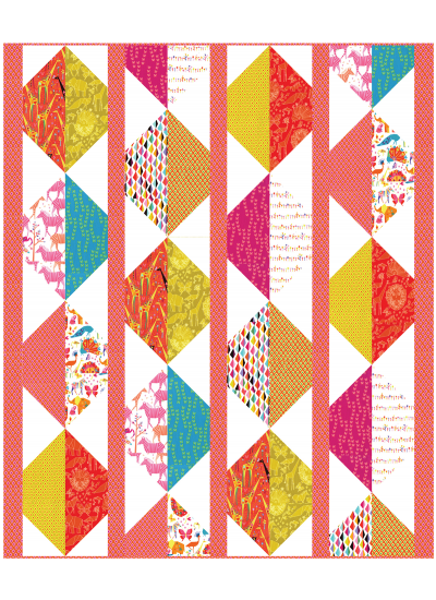 Origami Oasis Pink Quilt by Heidi Pridemore
