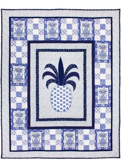 Pineapple Blues Quilt by Marinda Stewart /42"x54"