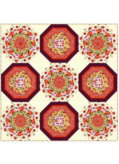Pots of Posies Quilt by Christine Stainbrook /90"x90"