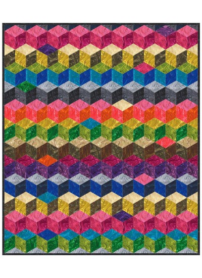 Tumbling Blocks Quilt by Marsha Evans Moore /45-3/4x53-3/4" 