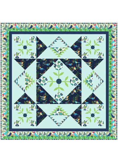 Sing Sweet Nightingale Quilt by Natalie Crabtree /63"x63"