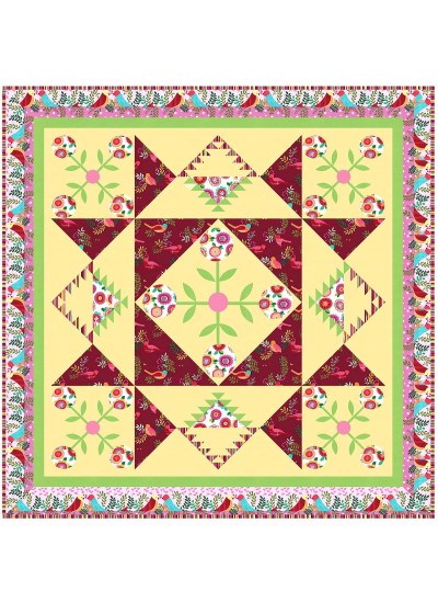 Sing Sweet Nightingale Quilt by Natalie Crabtree /63"x63"