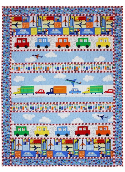 Trucks, Cars & Planes Quilt by Marinda Stewart /41"x54"