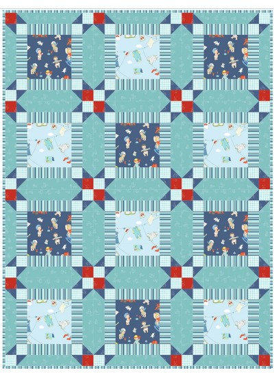 Wee Ones Blue Quilt by Christine Stainbrook /36"x48" 