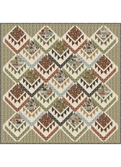 animal tracks welcome to the cabin quilt by natalie crabtree /88"x88" -free pattern available in october, 2022