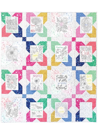 Words of Wisdom Quilt by Tamara Kate / 58"x68"