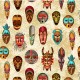 INDIGENOUS MASKS ON MINKY